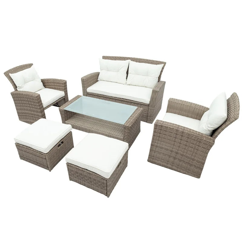 Wicker Outdoor Rattan Sofa Set with Coffee Table Patio Seats