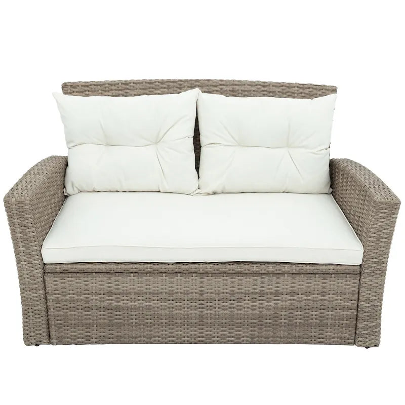 Wicker Outdoor Rattan Sofa Set with Coffee Table Patio Seats