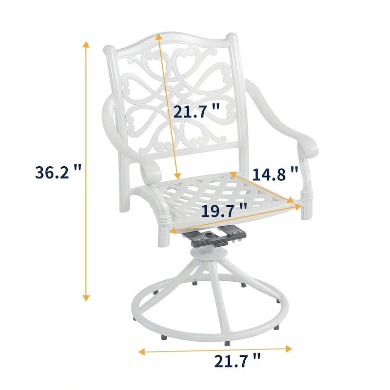 5-Piece Cast Aluminum Patio Dining Set
