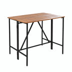 10-Piece Outdoor Bar Height Dining Set with Acacia Wood Table and 8 Stools
