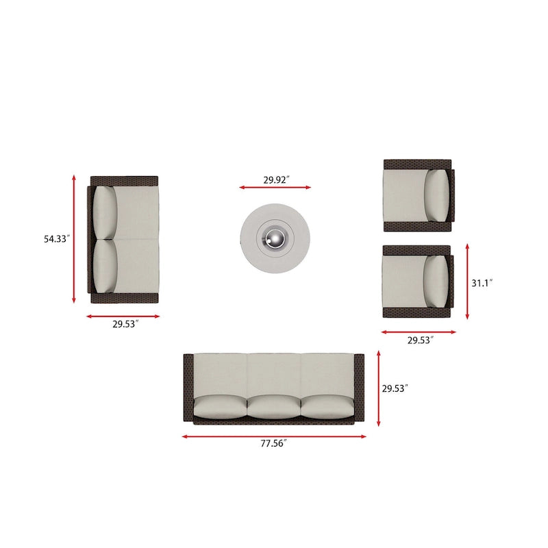 Laguna 5-piece Fire Seating Set