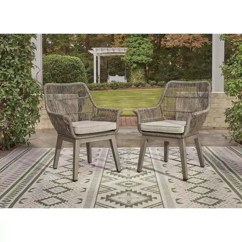 Signature Design by Ashley Beach Front Beige 5-Piece Outdoor Dining Package - 80 W x 42 D x 29 H