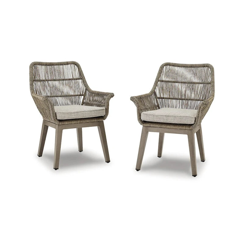 Signature Design by Ashley Beach Front Beige 5-Piece Outdoor Dining Package - 80 W x 42 D x 29 H