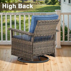 Gymojoy 3 Peices Patio Chairs with Coffee Table - Brown