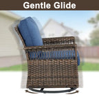 Gymojoy 3 Peices Patio Chairs with Coffee Table - Brown