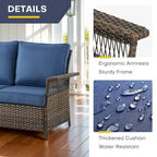 Gymojoy 3 Peices Patio Chairs with Coffee Table - Brown