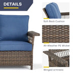 Gymojoy 3 Peices Patio Chairs with Coffee Table - Brown