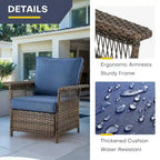Gymojoy 3 Peices Patio Chairs with Coffee Table - Brown