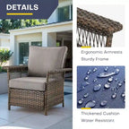 Gymojoy 3 Peices Patio Chairs with Coffee Table - Brown