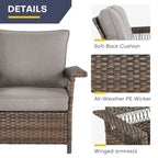 Gymojoy 3 Peices Patio Chairs with Coffee Table - Brown
