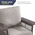 Gymojoy 3 Peices Patio Chairs with Coffee Table - Brown