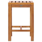 Chic Teak 5 Piece Teak Wood Antigua Patio Counter Height Bistro Set with 63  Rectangular Table and 4 Stools