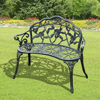 Outsunny Outdoor Bench Cast Aluminum Outdoor Furniture - As picture