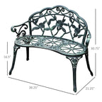 Outsunny Outdoor Bench Cast Aluminum Outdoor Furniture - As picture