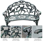 Outsunny Outdoor Bench Cast Aluminum Outdoor Furniture - As picture