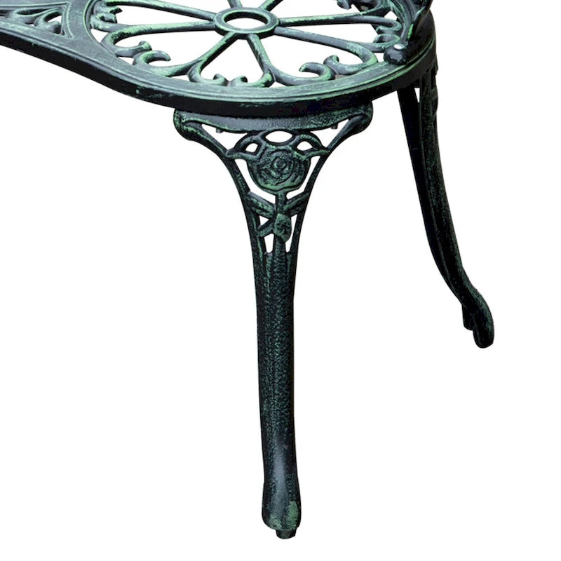 Outsunny Outdoor Bench Cast Aluminum Outdoor Furniture - As picture