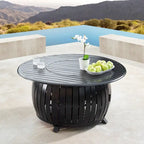Aluminum 44in Fire Table Set with Four Swivel Rockers & Accessories