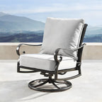 Aluminum 44in Fire Table Set with Four Swivel Rockers & Accessories