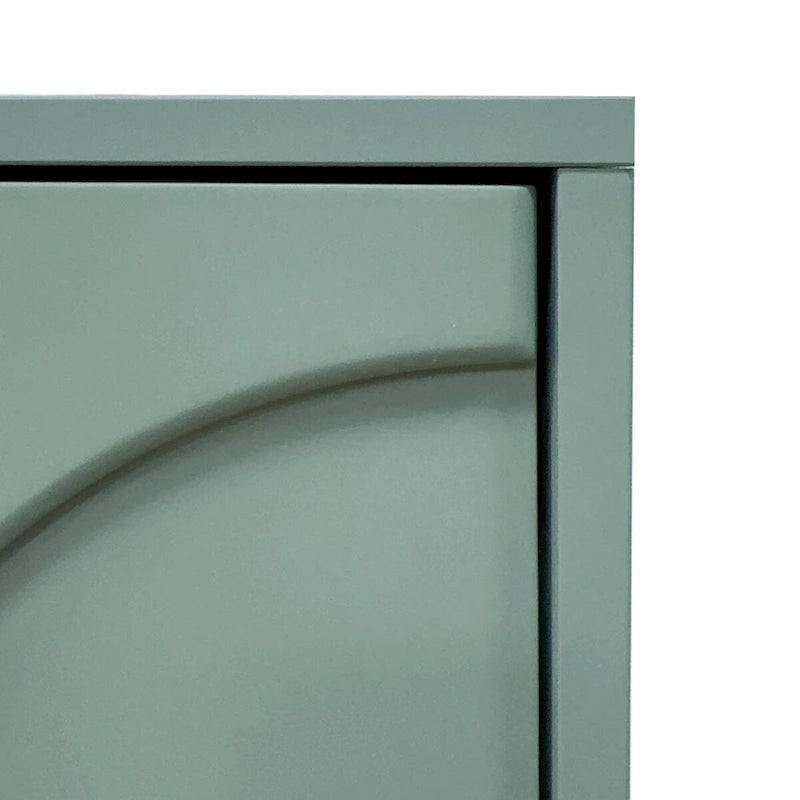 Cabinet Lacquered Cabinet with 4 Glass Doors Sideboard Buffet Server Cabinet Storage Cabinet, for Living Room, Mint Green