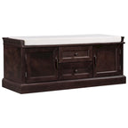 Storage Bench with 2 Drawers and 2 Cabinets, Shoe Bench with Removable Cushion for Living Room, Entryway (Black)