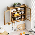 24.8 Glass Door Vintage Double Door Wall Cabinet