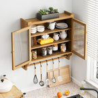 24.8 Glass Door Vintage Double Door Wall Cabinet