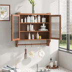 24.8 Glass Door Vintage Double Door Wall Cabinet