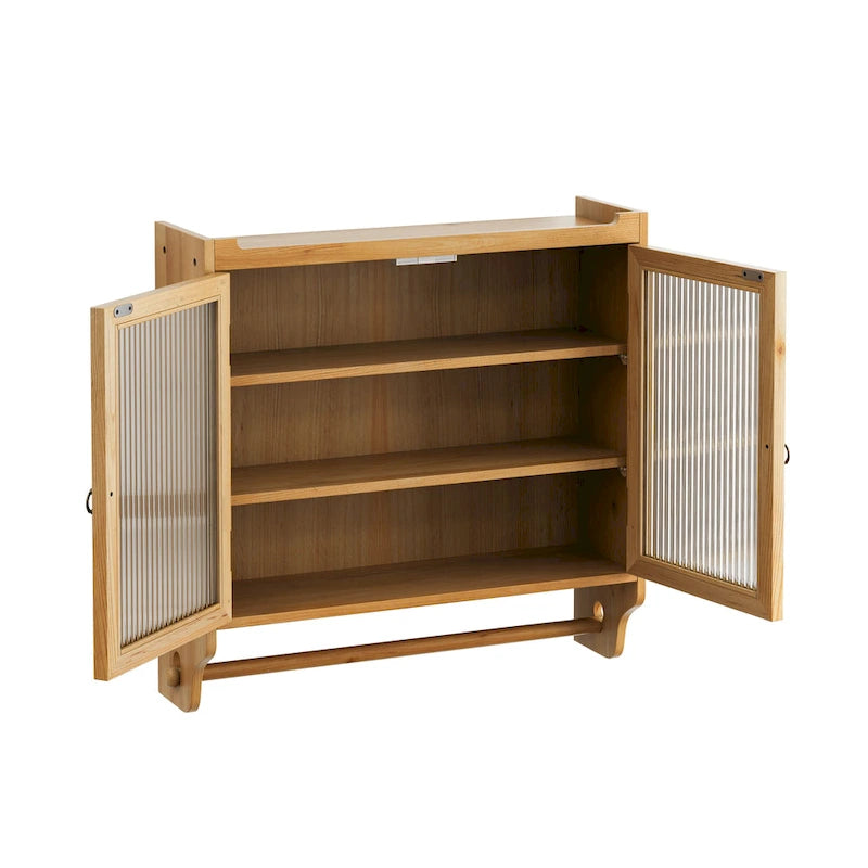 24.8 Glass Door Vintage Double Door Wall Cabinet