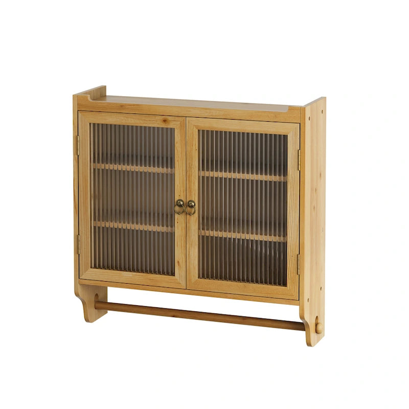 24.8 Glass Door Vintage Double Door Wall Cabinet