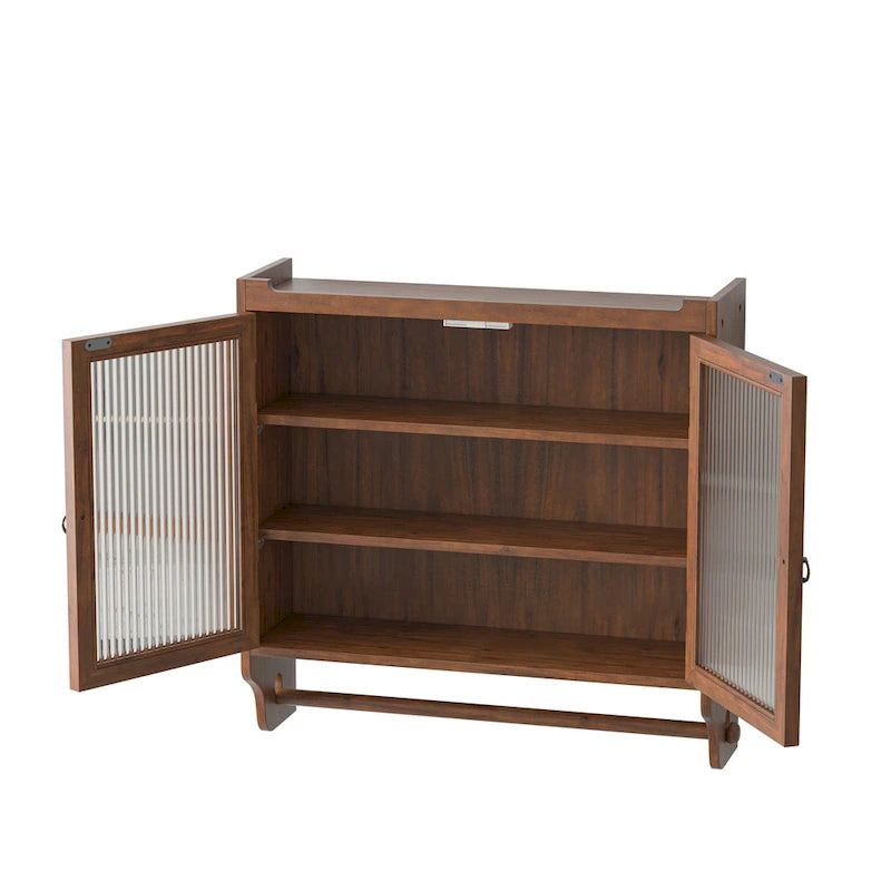 24.8 Glass Door Vintage Double Door Wall Cabinet