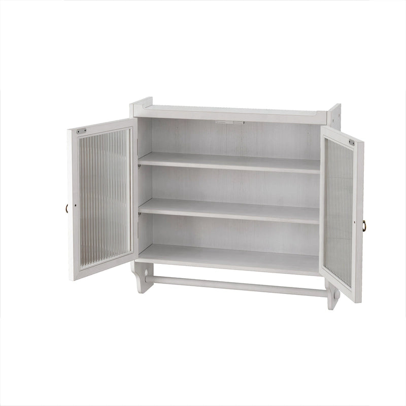 24.8 Glass Door Vintage Double Door Wall Cabinet