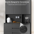74  Freestanding Kitchen Pantry Cabinet Cupboard with 6 Doors,3 Shelves and 2 Drawer,Versatile Wardrobe & Kitchen Cabinet