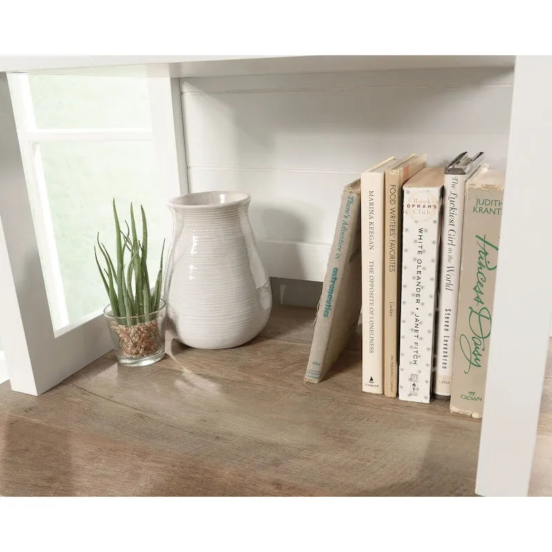 White Storage Tower Cabinet with 2 Drawers & Shelves - 68.9" Tall File Organizer for Home Office - Coastal Cottage Style