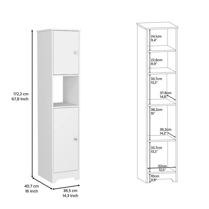 Linen Cabinet Albany, Four Interior Shelves, Light Oak Finish,High quality and durable