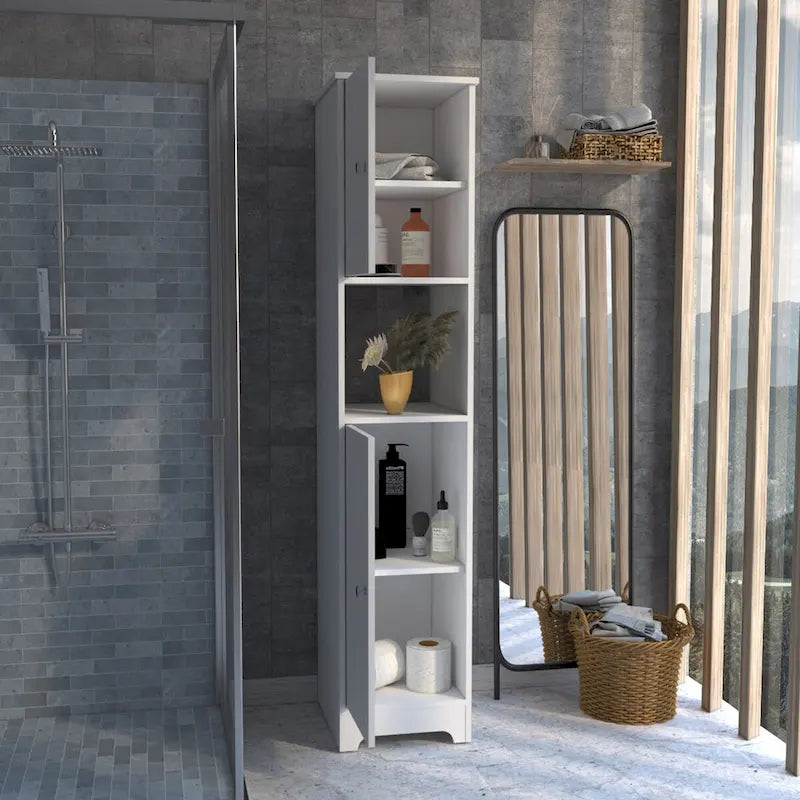 Linen Cabinet Albany, Four Interior Shelves, Light Oak Finish,High quality and durable
