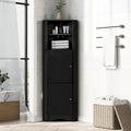 Freestanding Tall Bathroom Corner Cabinet 61" H x 14.96" W Triangle Storage Tower with Adjustable Shelves White