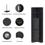 Freestanding Tall Bathroom Corner Cabinet 61" H x 14.96" W Triangle Storage Tower with Adjustable Shelves White
