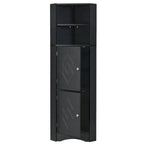 Freestanding Tall Bathroom Corner Cabinet 61" H x 14.96" W Triangle Storage Tower with Adjustable Shelves White