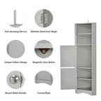 Freestanding Tall Bathroom Corner Cabinet 61" H x 14.96" W Triangle Storage Tower with Adjustable Shelves White