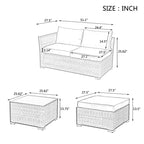 4 Set Wicker Furniture,Patio Furniture,Seasonal PE Wicker Furniture