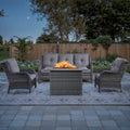Propane Fire Pit Table with Patio Sofa Chair Set - Grey