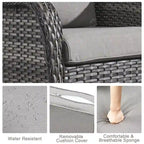 Propane Fire Pit Table with Patio Sofa Chair Set - Grey