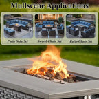 Propane Fire Pit Table with Patio Sofa Chair Set - Grey