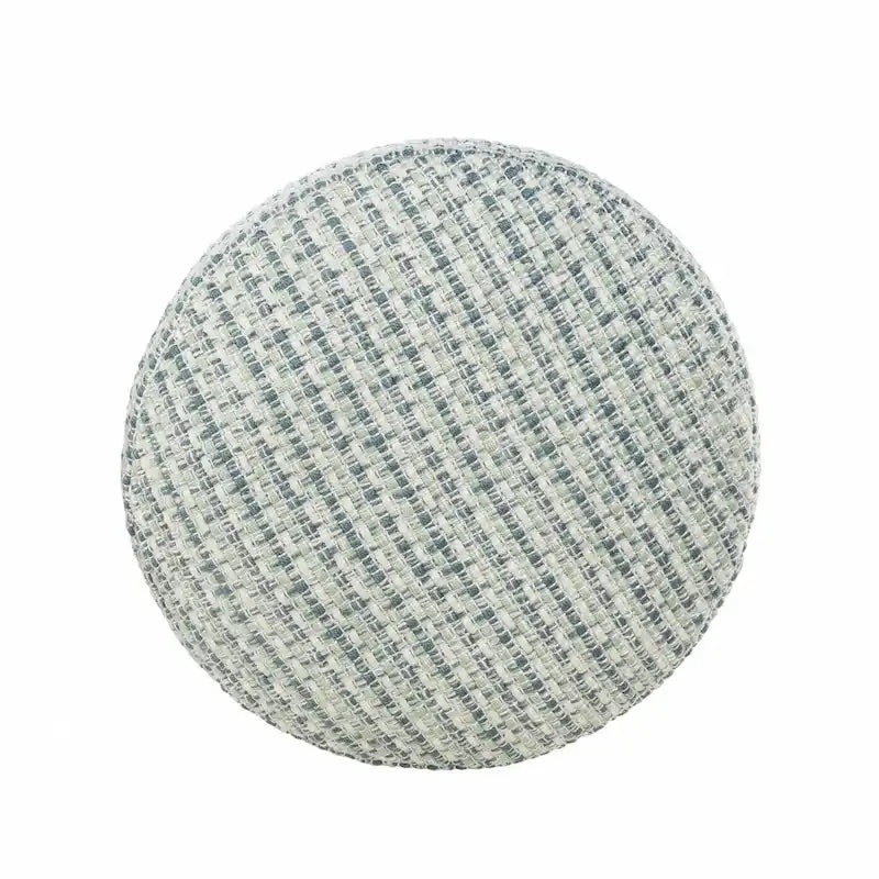 20  Blue Polyester Round Geometric Indoor Outdoor Pouf Ottoman