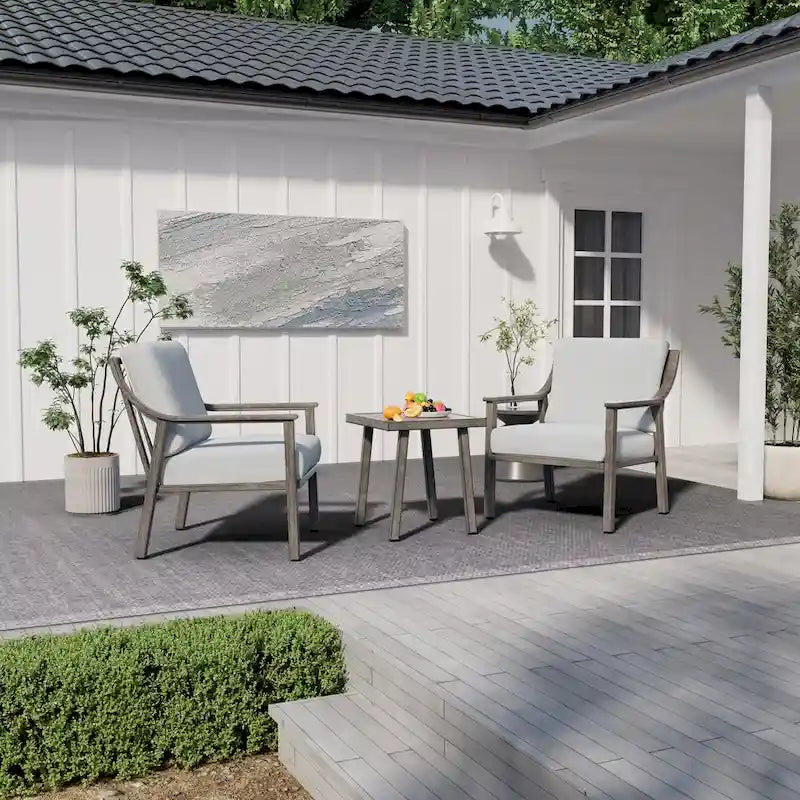 1-Piece Aluminum Outdoor Table with Hand-painted Frame