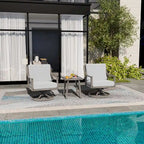 1-Piece Aluminum Outdoor Table with Hand-painted Frame