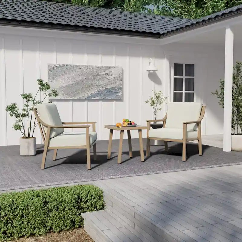 1-Piece Aluminum Outdoor Table with Hand-painted Frame