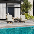 1-Piece Aluminum Outdoor Table with Hand-painted Frame