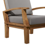 Teak Wood Arm Chair and Loveseat Outdoor Seating Set with Cushions and Coffee Table - Set of 4 Brown - Roche River Decor
