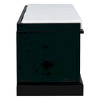 Storage Bench with 2 Drawers and 2 Cabinets, Shoe Bench with Removable Cushion for Living Room